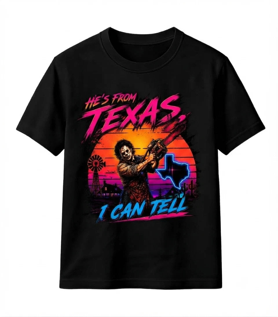 Vintage Slasher Horror T-Shirt Retro Spooky Graphic Tee Neon Fall Top