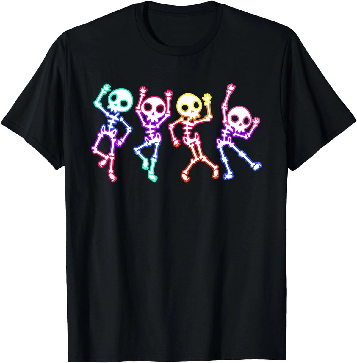 Glow in The Halloween Night Skeleton Funny Dancing Skeleton T-Shirt