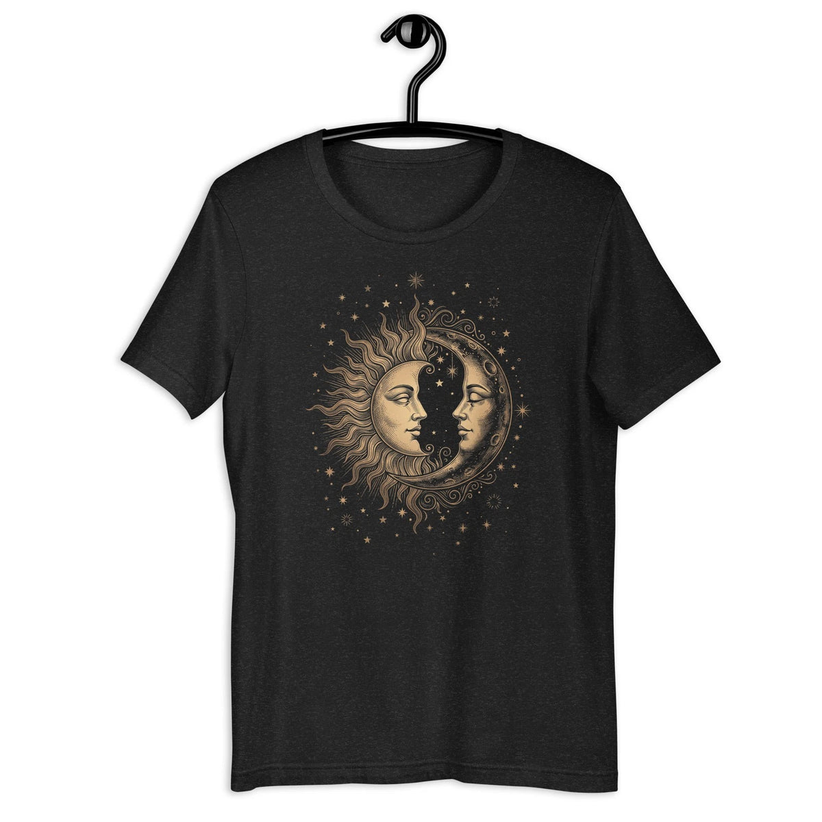 Vintage Sun and Moon Celestial Graphic Tee, Mystical Boho Astrology Shirt