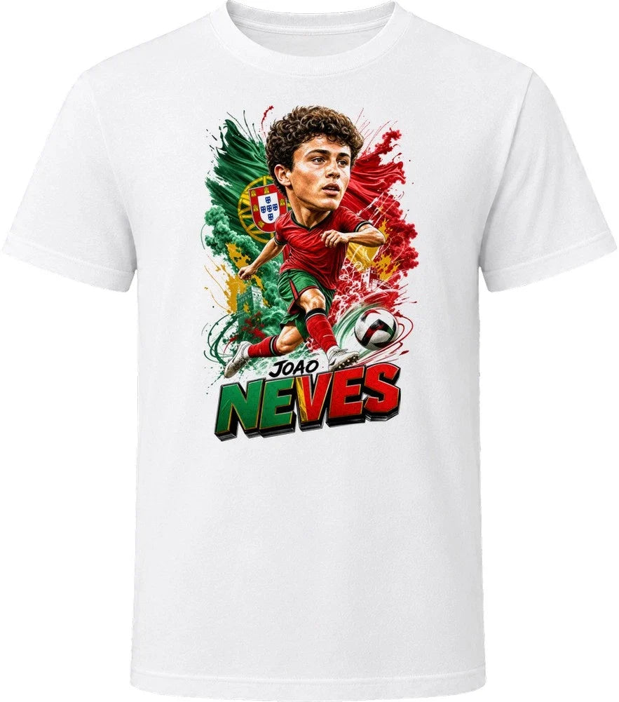 Joao Neves Portugal Soccer Caricature 2026 World Cup T Shirt Unisex