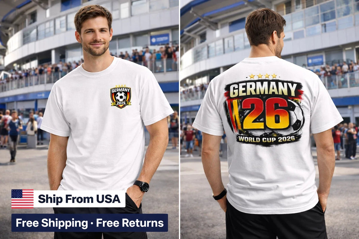 Germany Soccer World Cup 2026 Fan Tee Front & Back Print Graphic Shirt Unisex