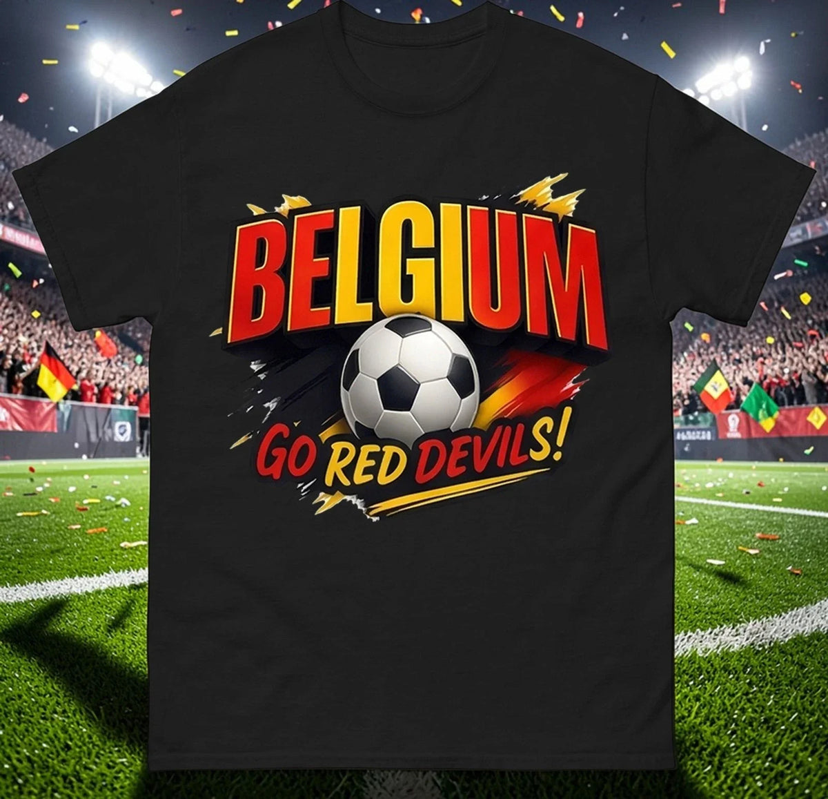 Belgium Go Red Devils , Go Red Devils Tee Shirt, Retro Football T Shirt Unisex