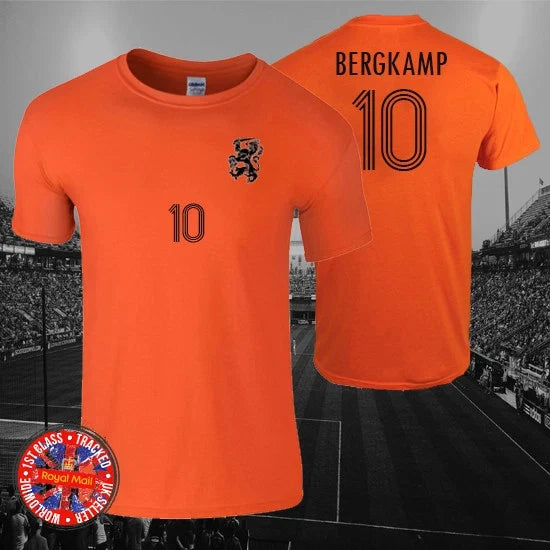 Dennis Bergkamp Holland Inspired Football , Men's, Ladies, Kids Unisex