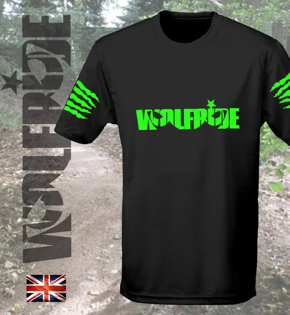 Short sleeve wicking Wolfride , technical, light weight, fast drying Unisex