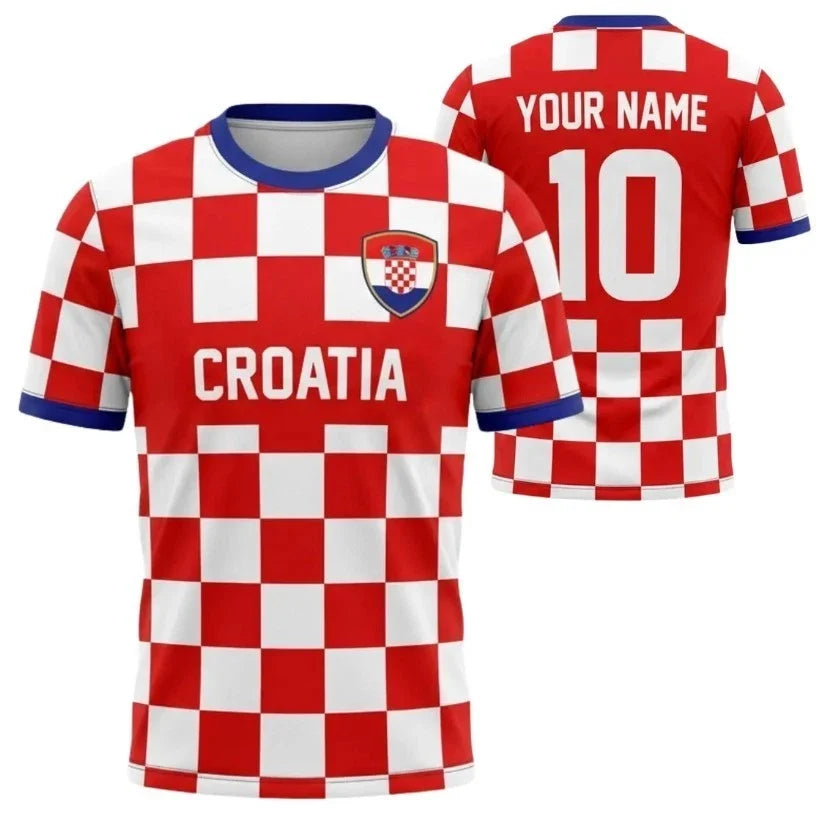 Croatia Tshirt Custom Name Number Shirt National Team Fan Apparel Unisex