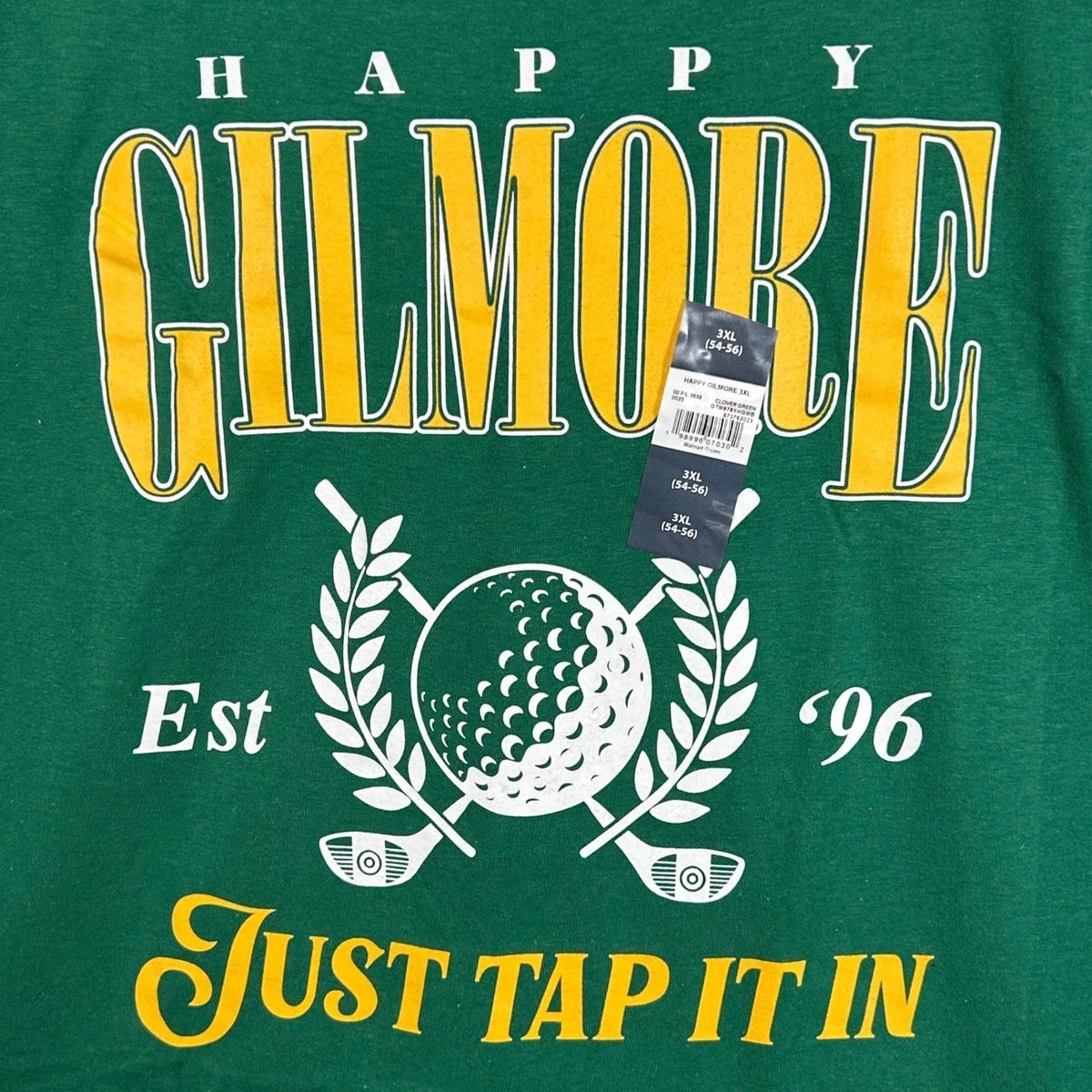 Happy Gilmore Mens Size 3XL Green Just Tap It In Graphic Movie Promo New Unisex