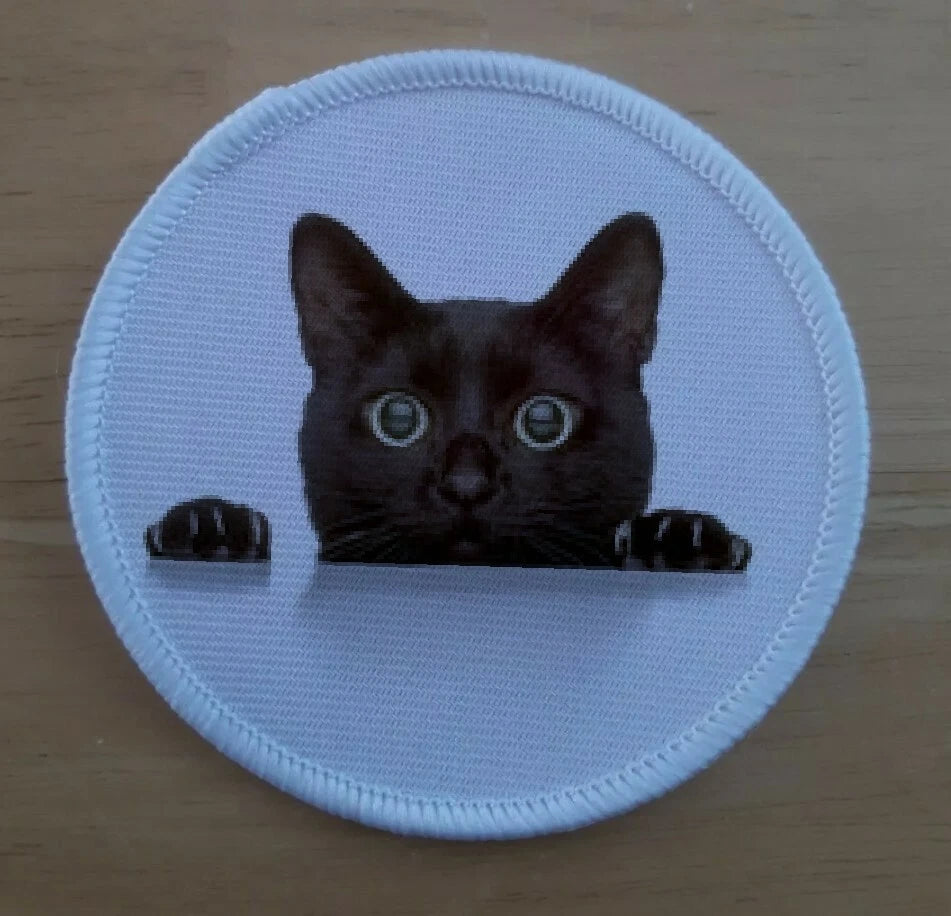 Black Cat Kitten Patch Badge