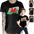 Wales Flag T Shirt - Welsh European Football Soccer Rugby Euros Unisex