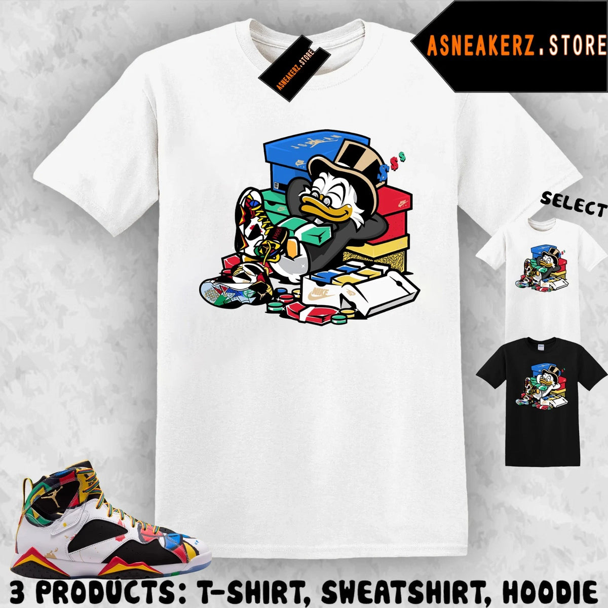 Tee Shirt Matching AJ 7 Miro 2026 To Match Sneaker Uncle Duck T-Shirt