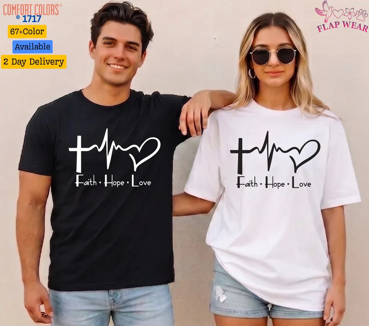 Unisex Faith Hope Love , Men T shirt,Women T shirt Gift Religion Top Unisex