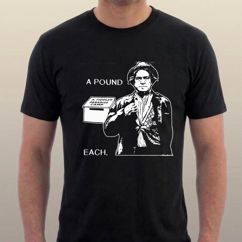 Mr Fiddler Pound Each T-shirt Carry On Camping Peter Butterworth Tee Sillytees