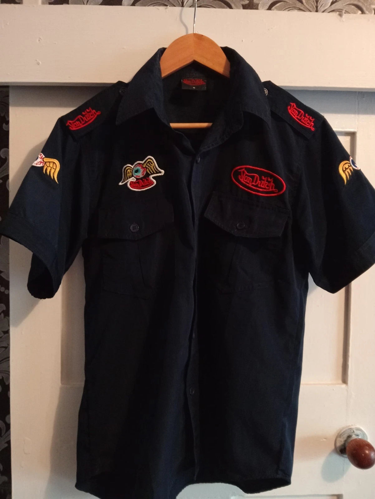 Von Dutch Mechanic Shirt Vintage Immaculate Condition Size Au S Navy Blue