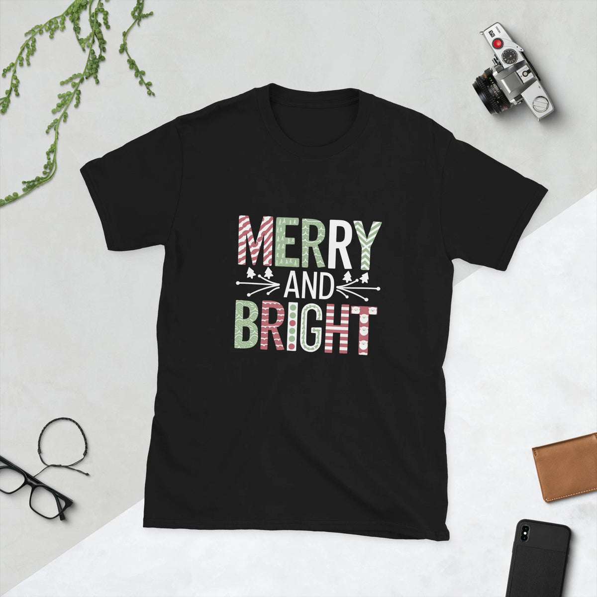BGD Merry And Bright Classic Fun Colorful Happy Graphic Unisex T-Shirt