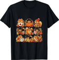 Pomeranian Cute Autumn Pumpkin and Fall Leaves Art T-Shirt