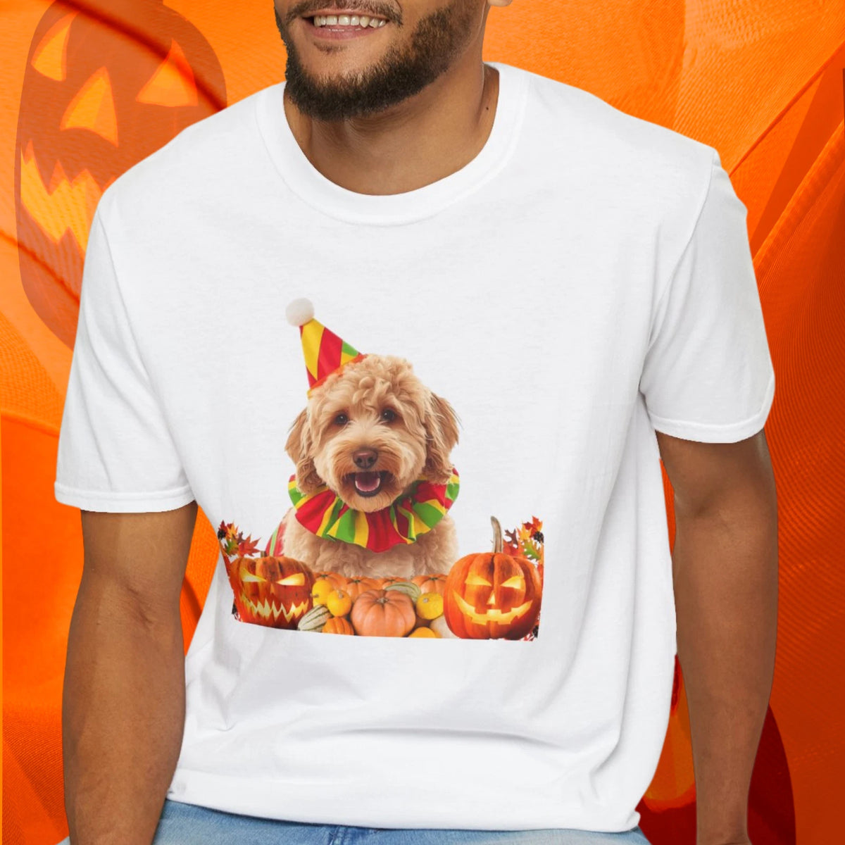 Halloween Goldendoodle Dog Shirt, Pumpkin Dog Tee, Dog Lover Gift