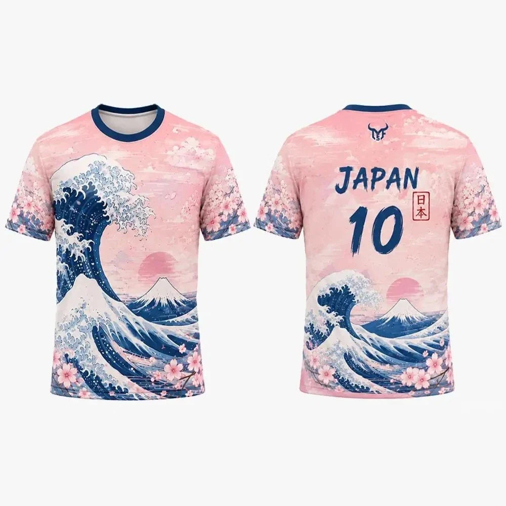 Japan Football Shirt 2026 World Cup Tee Polyester Breathable Shirt Unisex