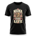 Mama for Life Pro Life Bear Mom Floral Black T-Shirt Motherhood Tee