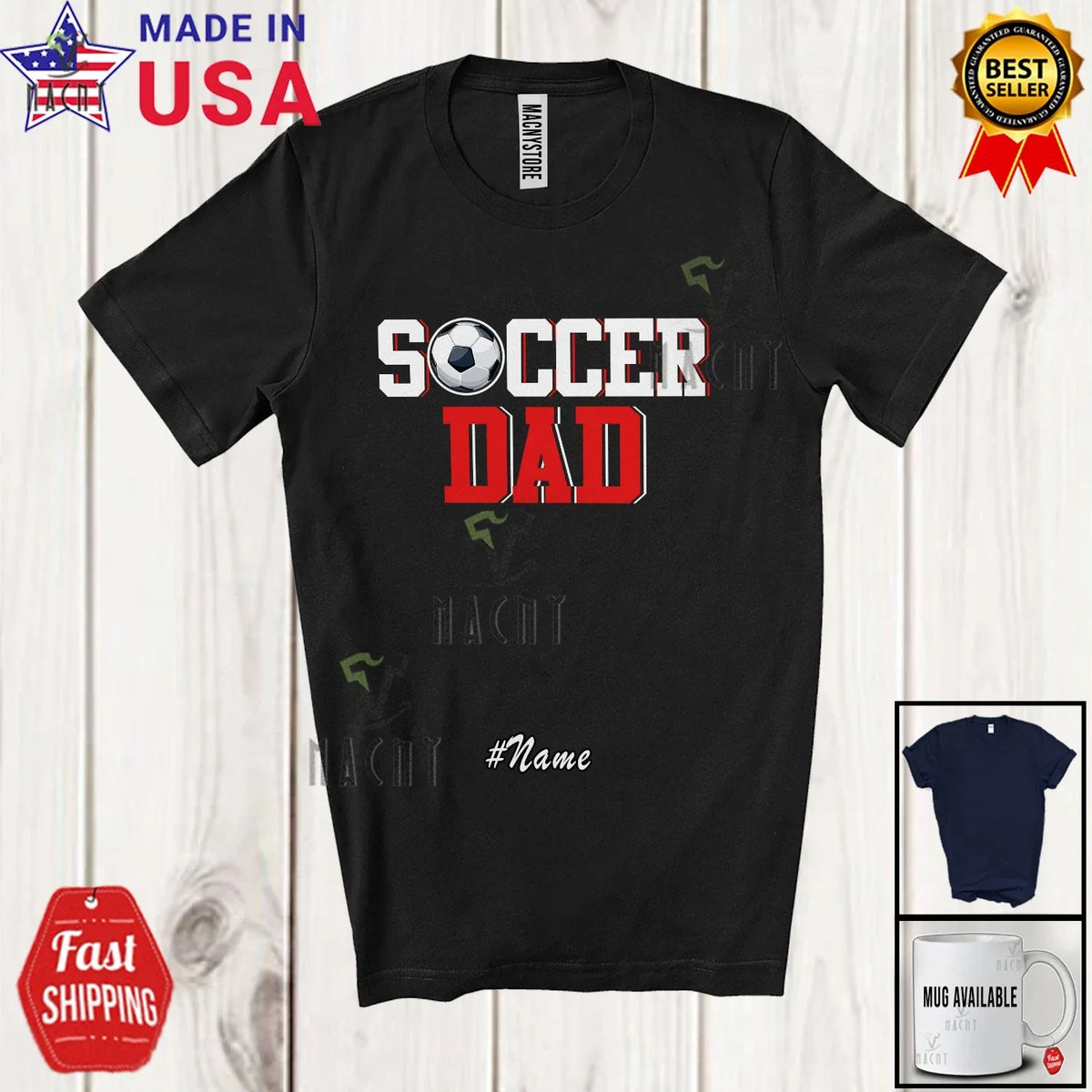 Custom Name Soccer Dad; Father's Day Sport Player Player Team Family Unisex