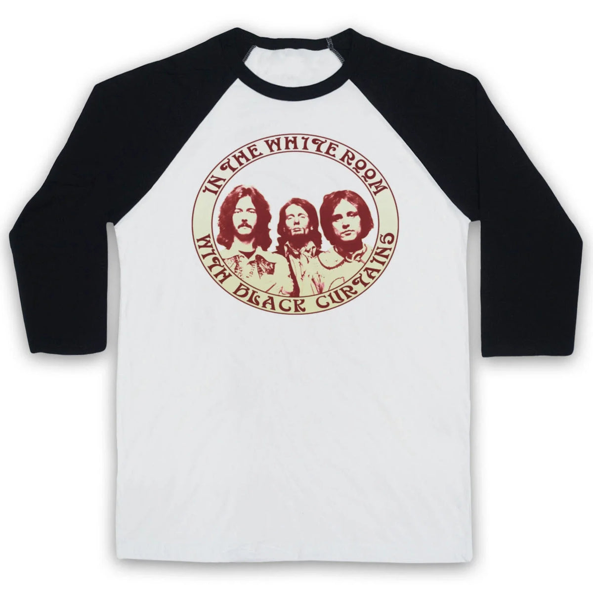 CREAM ROCK LEGENDS UNOFFICIAL WHITE ROOM CLAPTON BAND 3/4 SLEEVE BASEBALL TEE Unisex