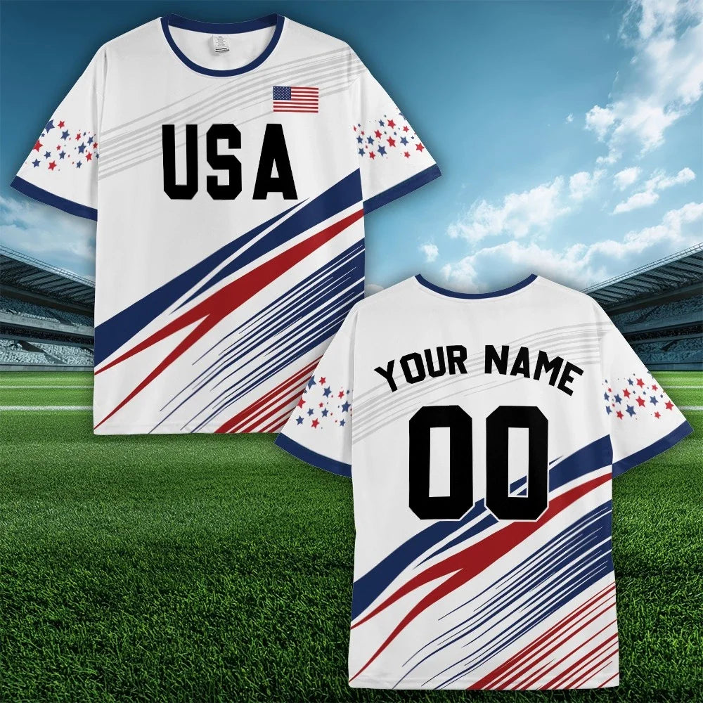 Custom USA Soccer Jersey Shirt Men Women World Cup 2026 Football Soccer Sports Unisex
