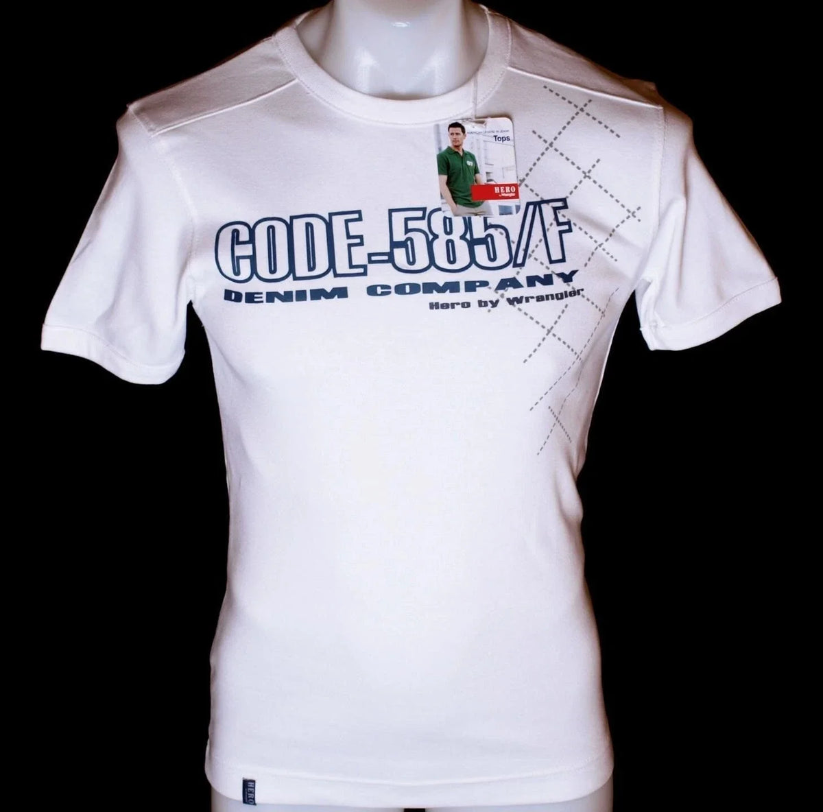 New Men's Hero Wrangler Short Sleeve Stretch Fitted T Shirt White M 2XL Embossed Unisex