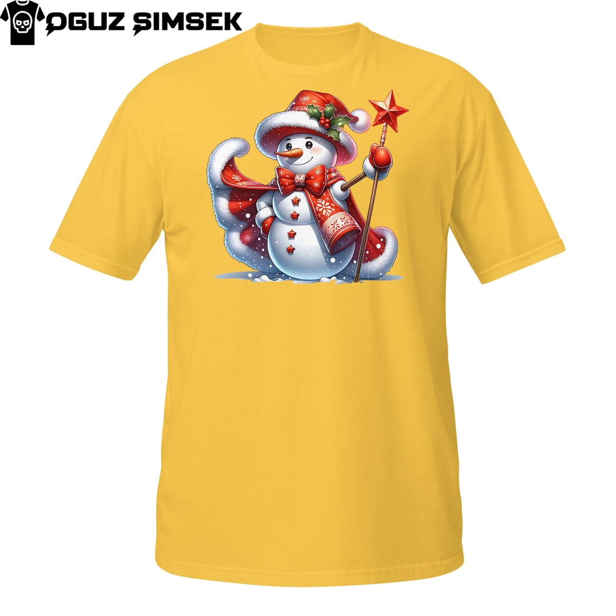Magical Snowman Christmas T-Shirt – Holiday Star Wand & Cape Design