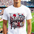 Japan Soccer Fan TShirt 2026, Mount Fuji Cherry Blossom Graphic Tee Unisex