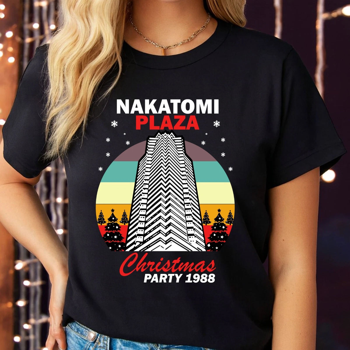 Nakatomi Plaza Christmas Party 1988 T Shirt Retro Christmas Movie Inspired Tee