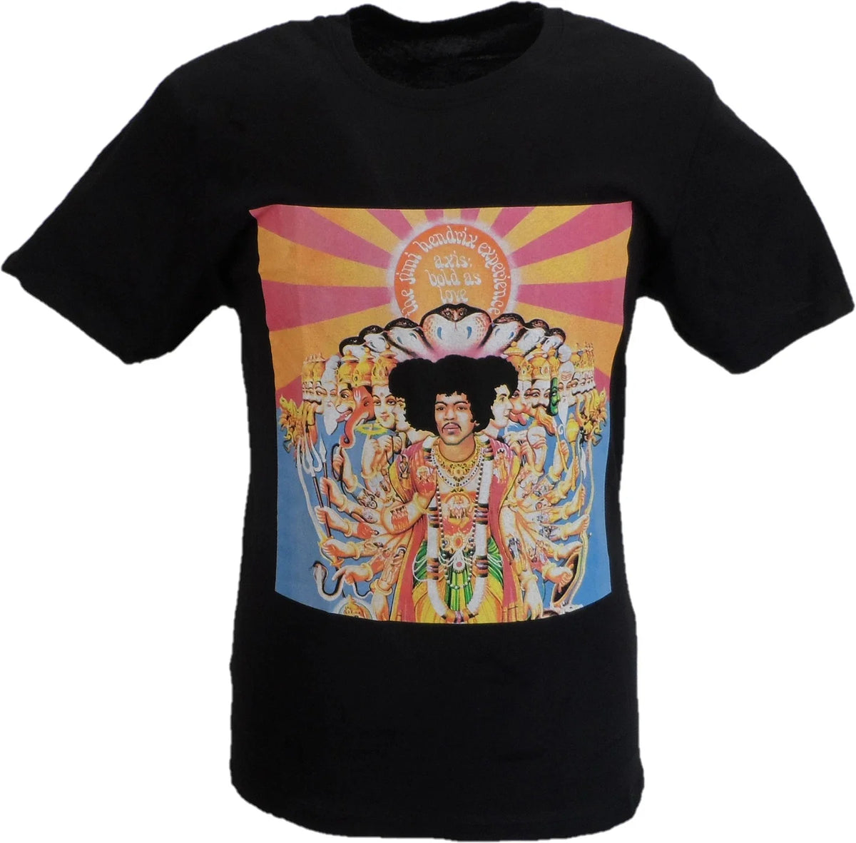 Mens Black Official Jimi Hendrix Axis T Shirt Unisex