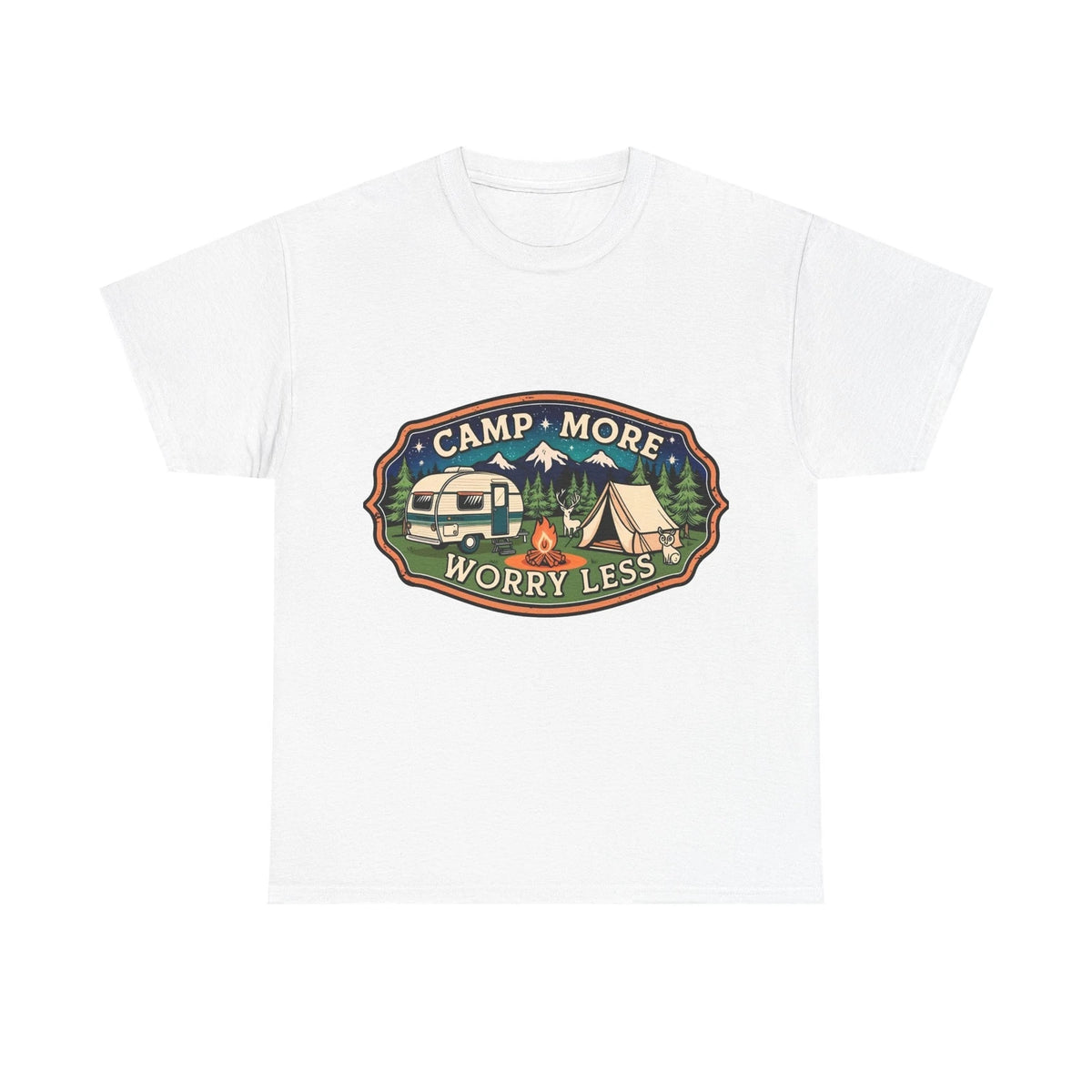 Camping Tee, Camp More Worry Less Shirt, Outdoor Adventure T-Shirt, Nature Lover