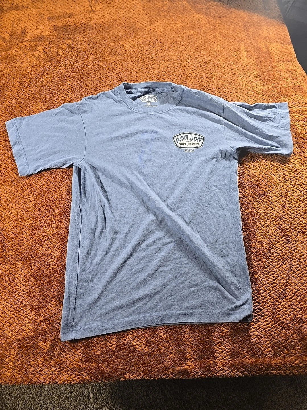 Ron Jon Surf Shop Cocoa Beach Long Sleeve Shirt Blue Mens Small 50/50 Cotton Pol Unisex