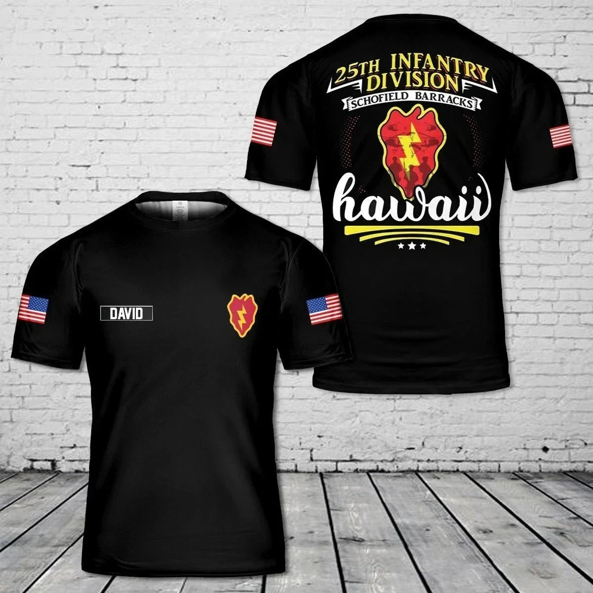 Custom Name US Army 25th Infantry Division Military AOP Shirt 3D Shirt S-5XL Unisex