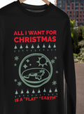 Flat Earth Ugly Christmas Sweater T-Shirt S-4XL Funny Flat Earther Joke Gift TEE