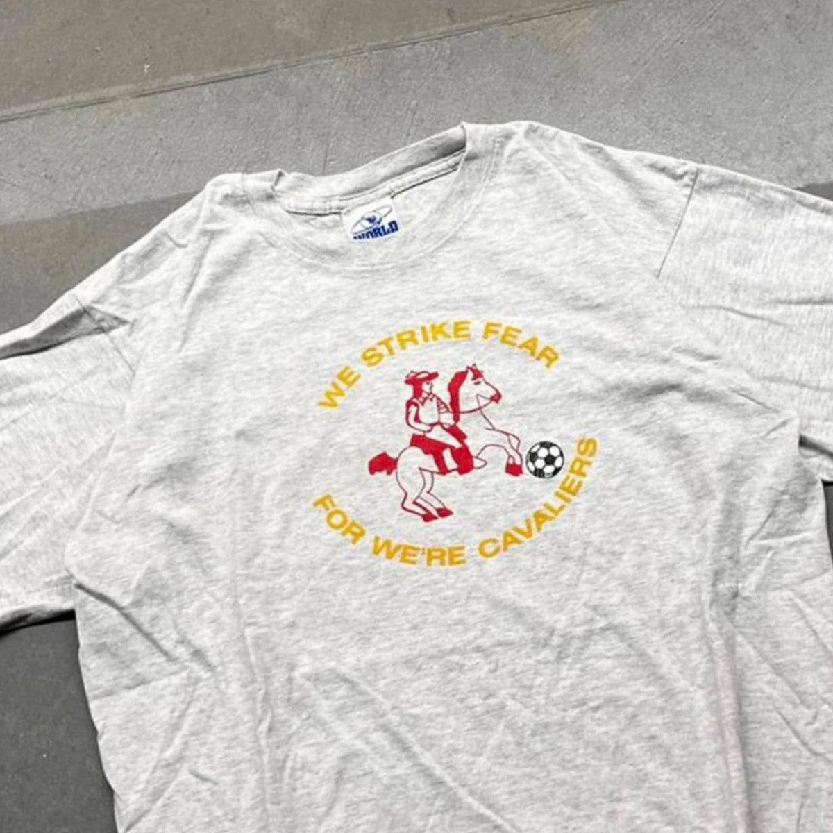 Vintage 90s Cavaliers Soccer "Strike Fear" Humor Tshirt XL Unisex