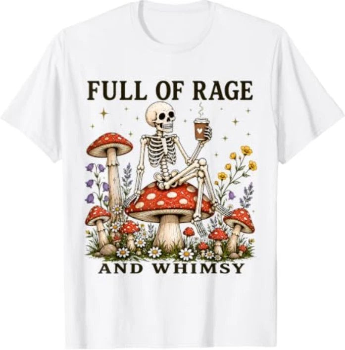 Funny Skeleton Mushroom Retro Saying T-Shirt