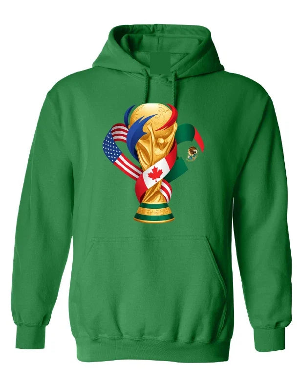 FIFA 2026 World Cup Soccer Graphic USA Football Green hooded Unisex