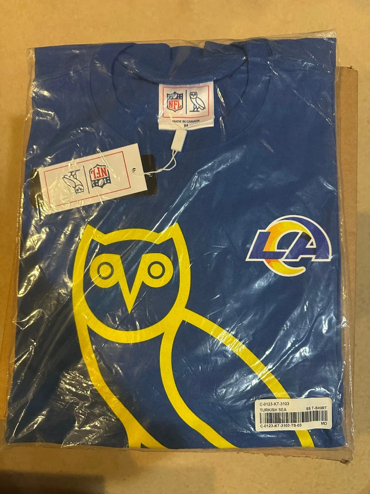 OVO x LA Rams Owl M L XL XXL Octobers Very Own Los Angeles Drake NWT Unisex