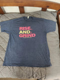 7 Brew Coffee Men's Rise and Grind Graphic Logo Crew Neck Blue XL Unisex