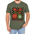 Merry And Bright Mens T-Shirt Retro Christmas Baubles Festive Holiday Gift