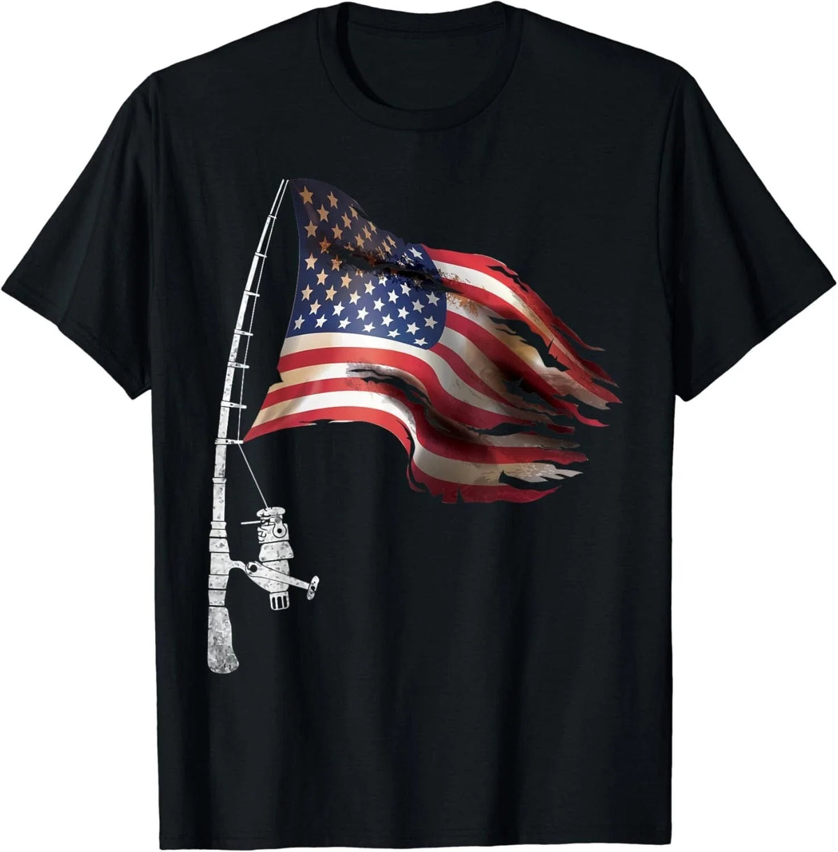 Fishing American Flag Fisherman Patriotic day 4th of July Gift Unisex Unisex