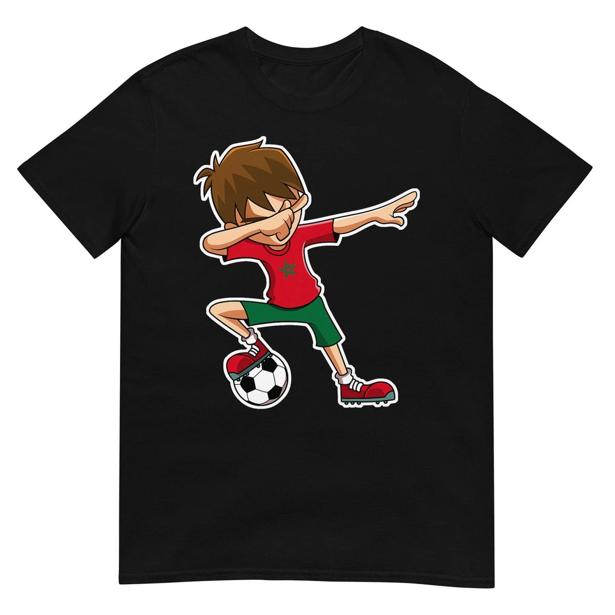 Dabbing Soccer Boy Morocco Shirt, Moroccan Flag Jersey Unisex