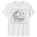 Crescent Moon Stars Clouds Celestial Design Mens T-Shirt Womens Tee