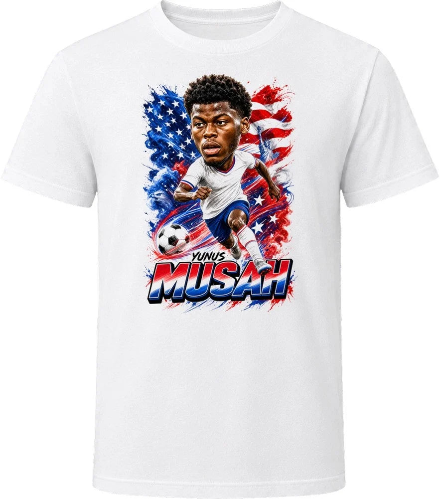 Yunus Musah United States Soccer Caricature 2026 World Cup T Shirt Unisex