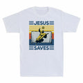 Sleeve Short Vintage Soccer Jesus Saves Gift Adult Cotton Funny Men's Unisex