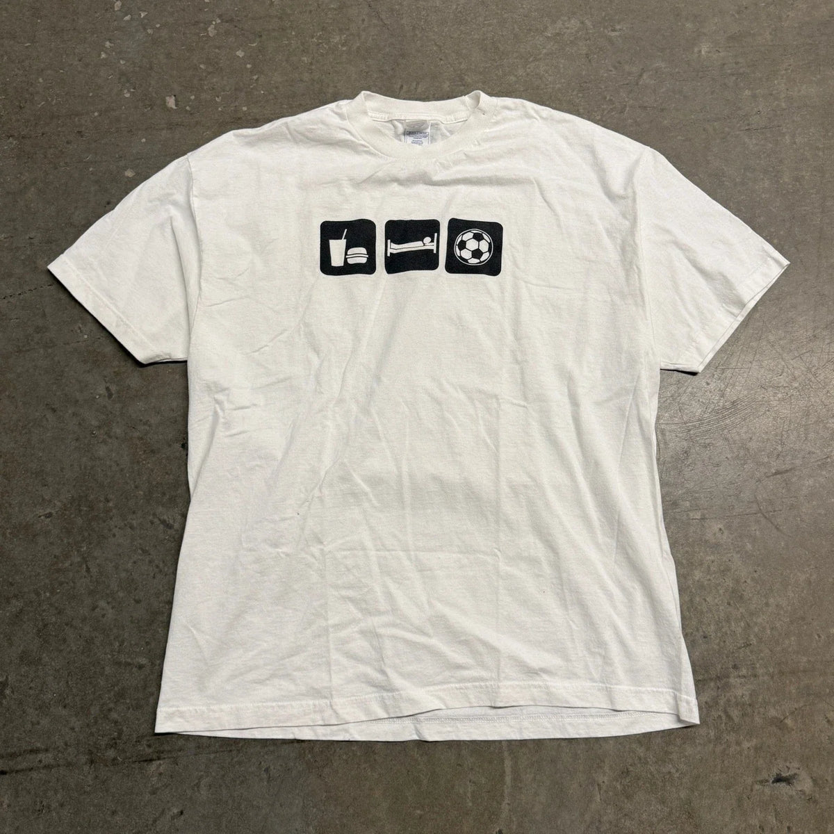 Eat Sleep Soccer Graphic Mens 2XL White AAA Vintage Style Unisex