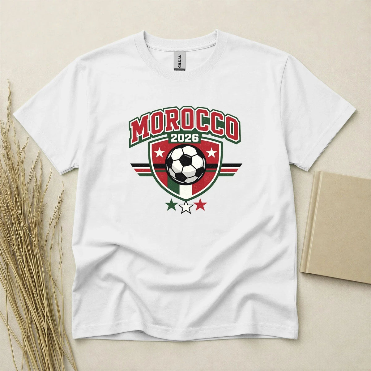 Morocco 2026 Football Fan T Shirt Soccer Supporters Gildan Cotton Family Top Unisex