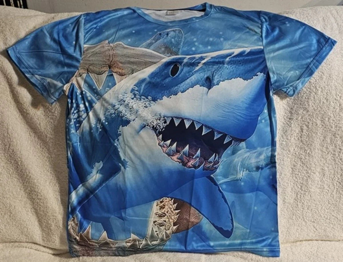 SHARK GREAT WHITE OCEAN WATER TEETH SCARY HORROR SHIRT Unisex