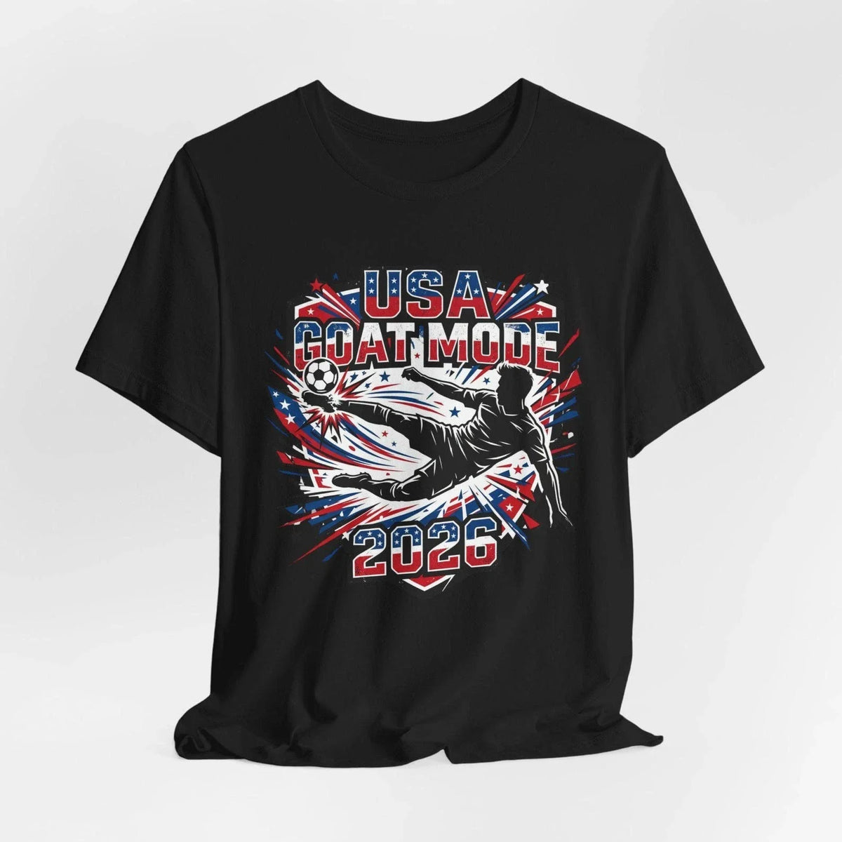 USA GOAT Mode 2026 T Shirt Patriotic Soccer Graphic Tee Retro Football Fan Appar Unisex