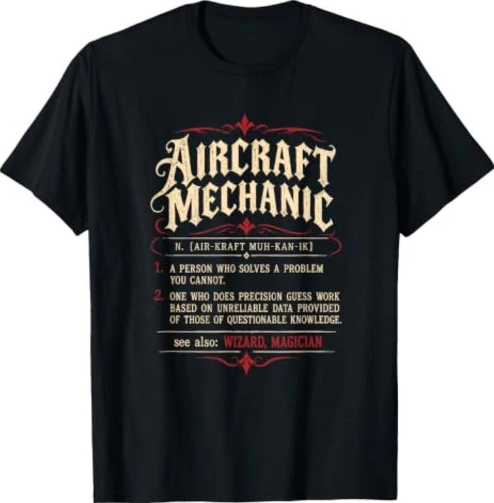 Aircraft Mechanic Dictionary Definition T-Shirt