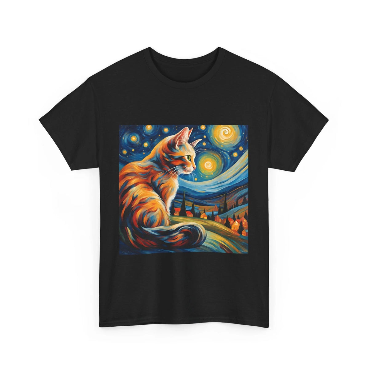 Van Gogh Cat Shirt | Van Gogh Christmas Cat Shirt | Starry Night Cat Shirt | C
